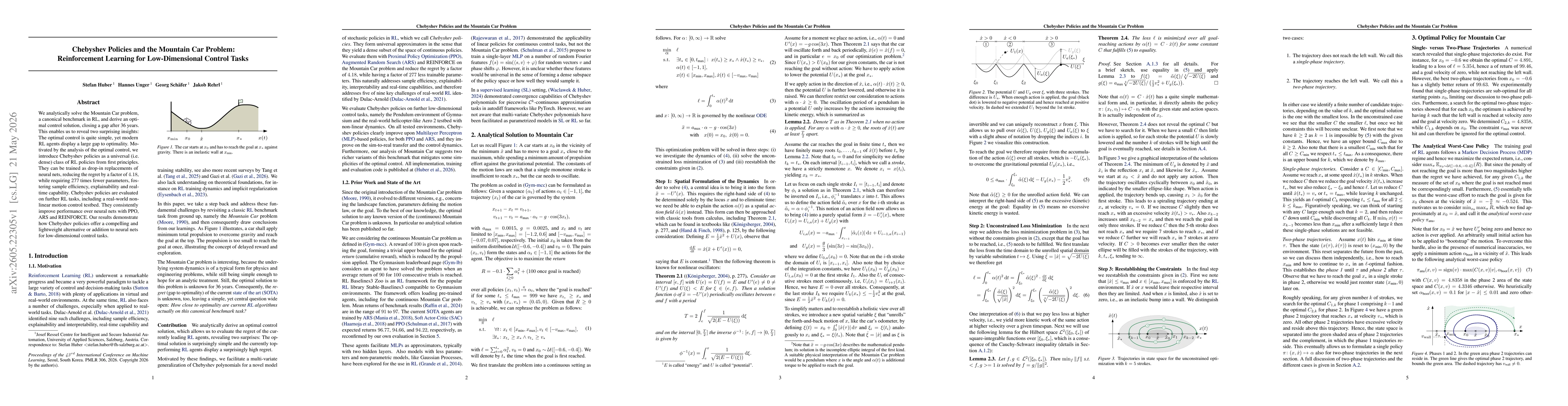 Thumbnail for Chebyshev Policies and the Mountain Car Problem: Reinforcement Learning for Low-Dimensional Control Tasks