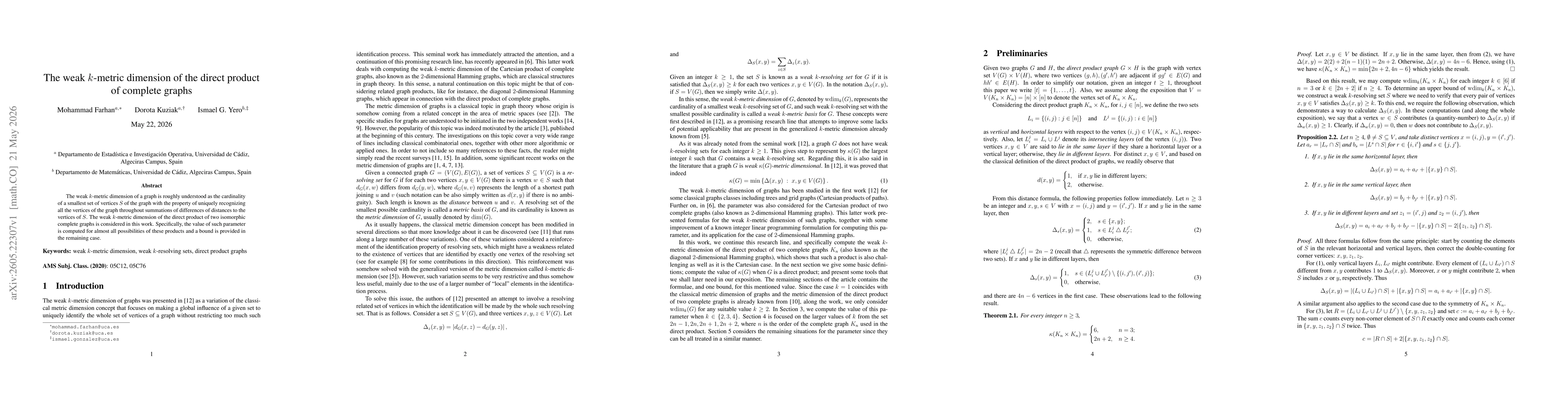 Thumbnail for The weak $k$-metric dimension of the direct product of complete graphs