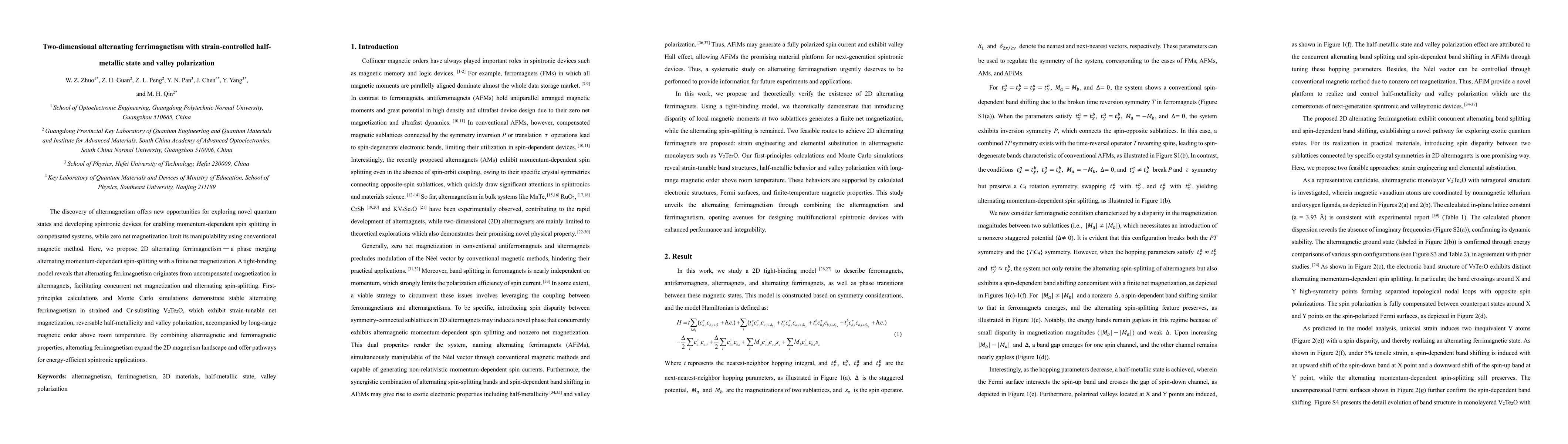 Thumbnail for Two-dimensional alternating ferrimagnetism with strain-controlled half-metallic state and valley polarization