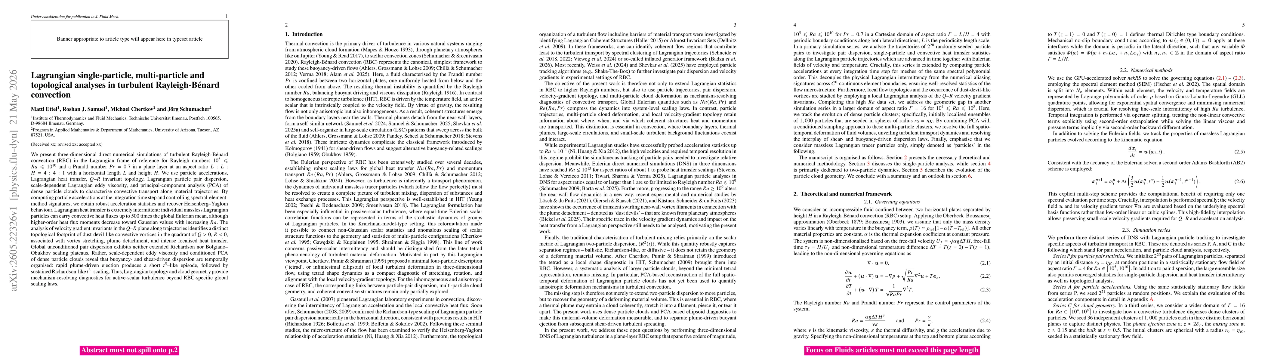 Thumbnail for Lagrangian single-particle, multi-particle and topological analyses in turbulent Rayleigh-Bénard convection