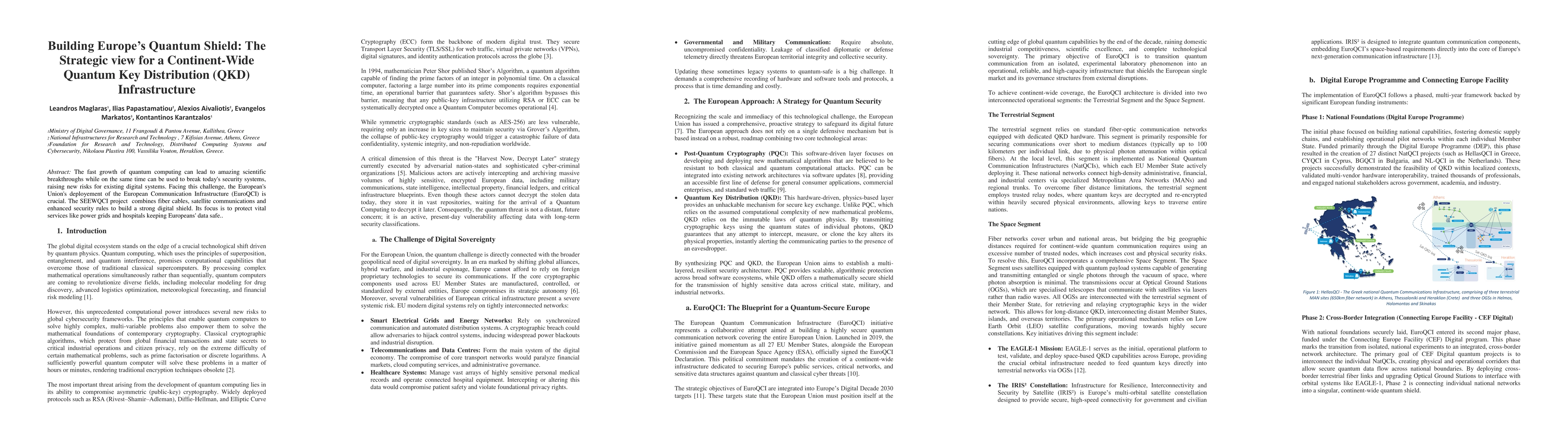 Thumbnail for Building Europe's Quantum Shield: The Strategic view for a Continent-Wide Quantum Key Ditribution (QKD) Infrastructure