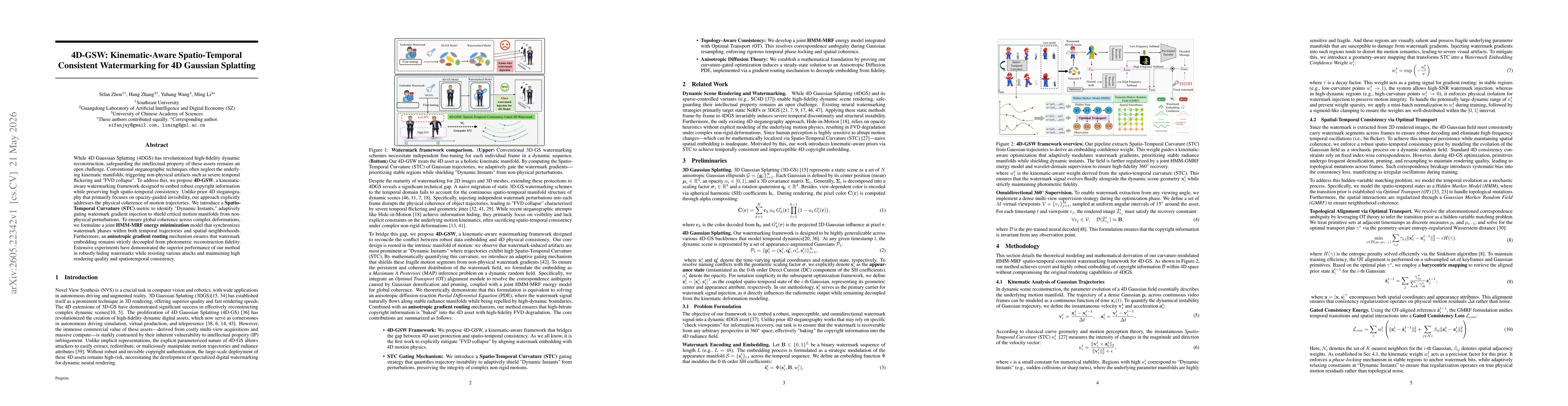 Thumbnail for 4D-GSW: Kinematic-Aware Spatio-Temporal Consistent Watermarking for 4D Gaussian Splatting