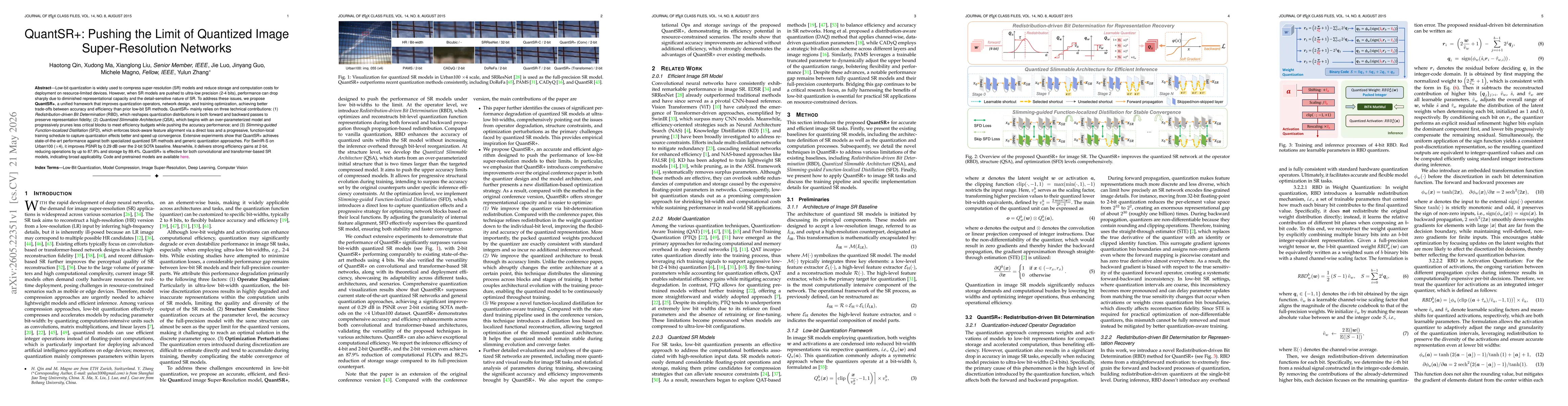 Thumbnail for QuantSR+: Pushing the Limit of Quantized Image Super-Resolution Networks