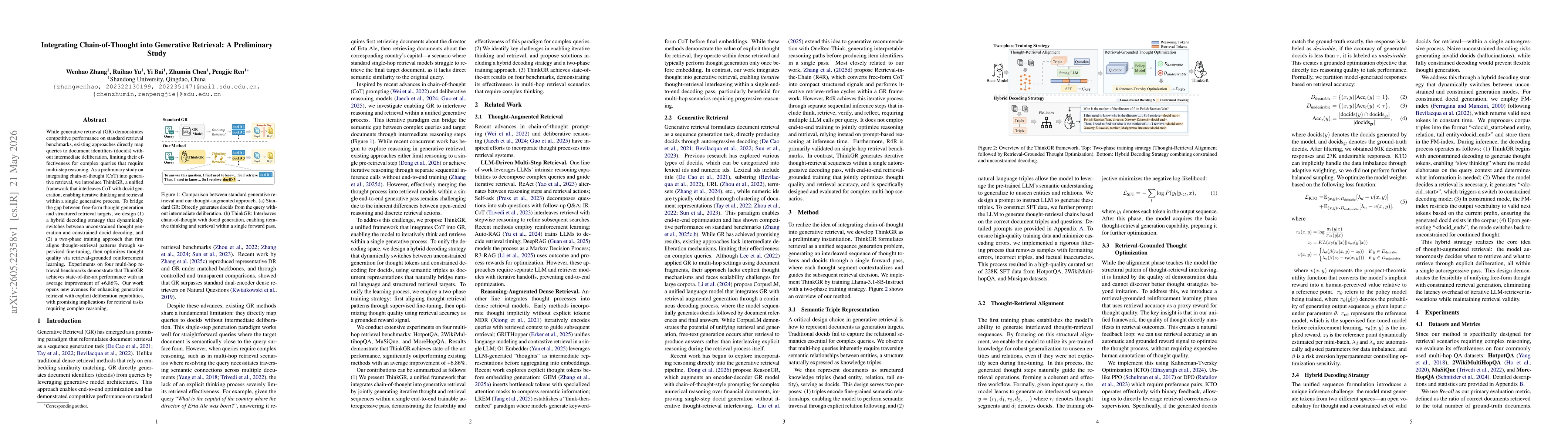 Thumbnail for Integrating Chain-of-Thought into Generative Retrieval: A Preliminary Study