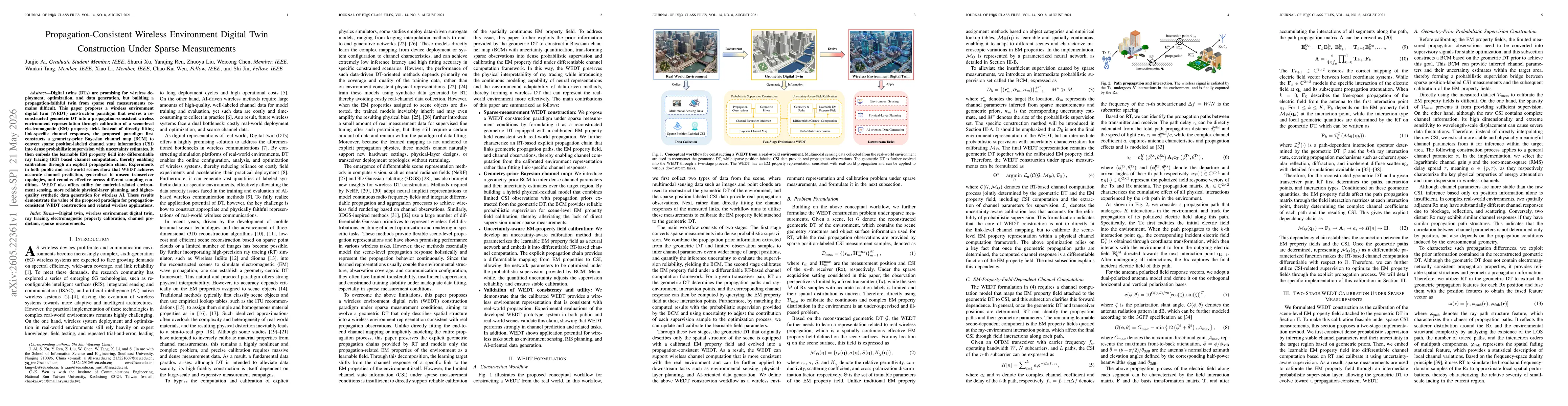 Thumbnail for Propagation-Consistent Wireless Environment Digital Twin Construction Under Sparse Measurements