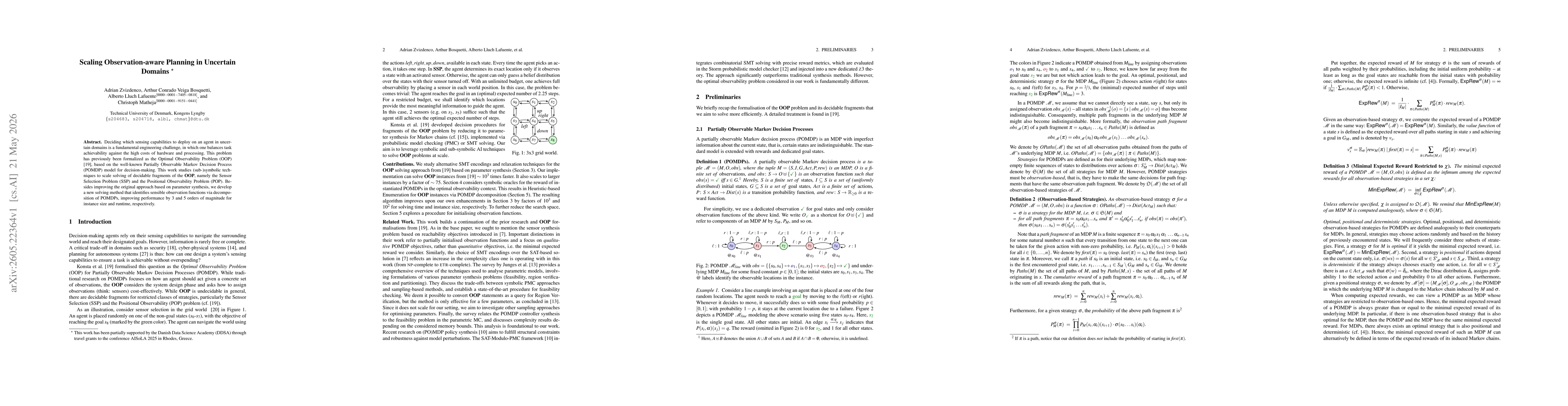 Thumbnail for Scaling Observation-aware Planning in Uncertain Domains