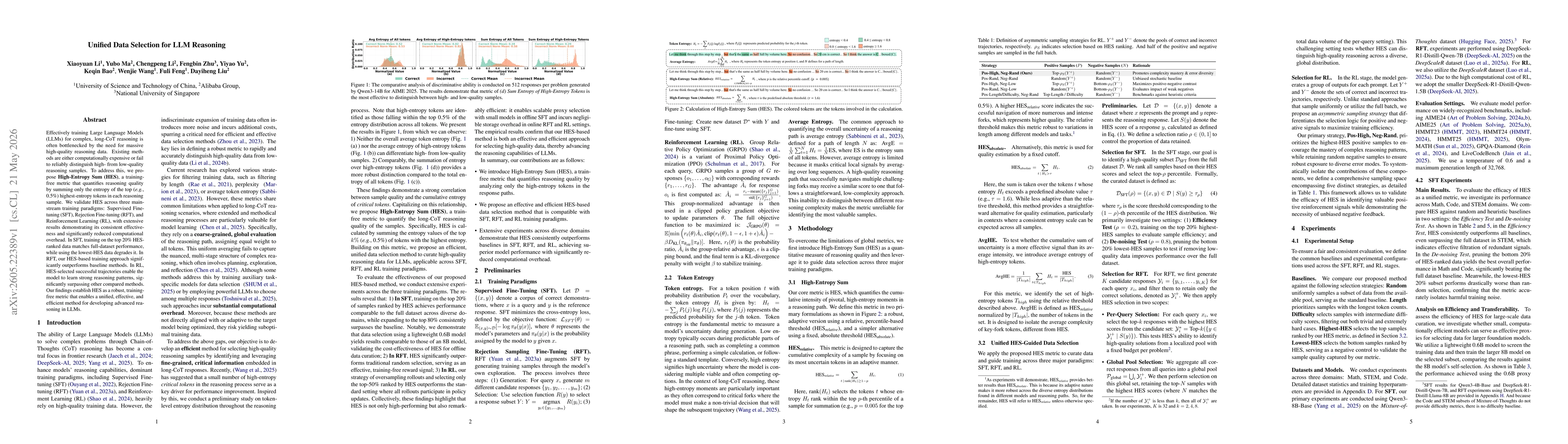 Thumbnail for Unified Data Selection for LLM Reasoning