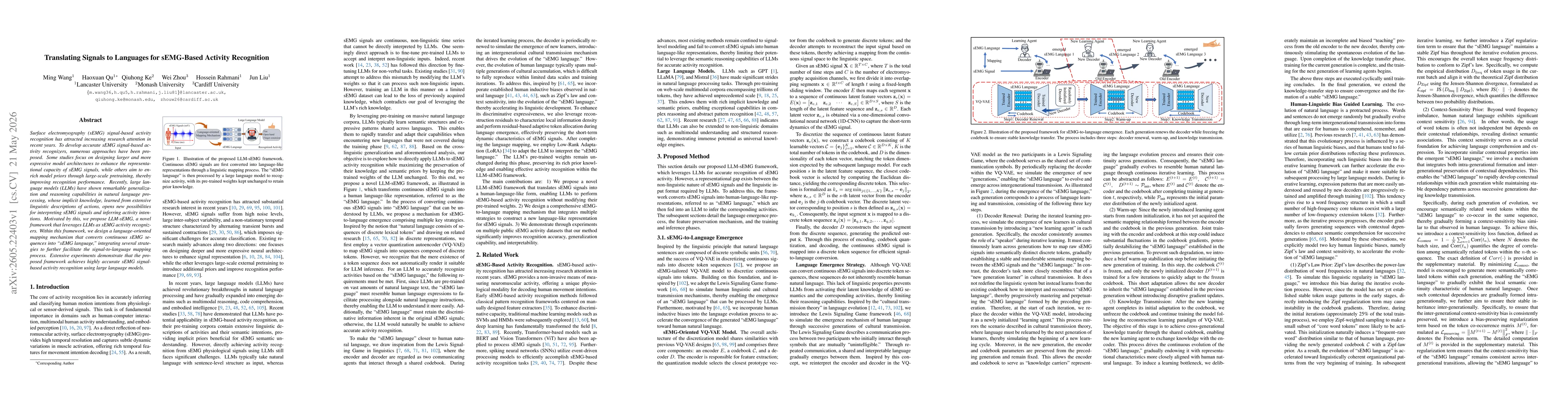 Thumbnail for Translating Signals to Languages for sEMG-Based Activity Recognition