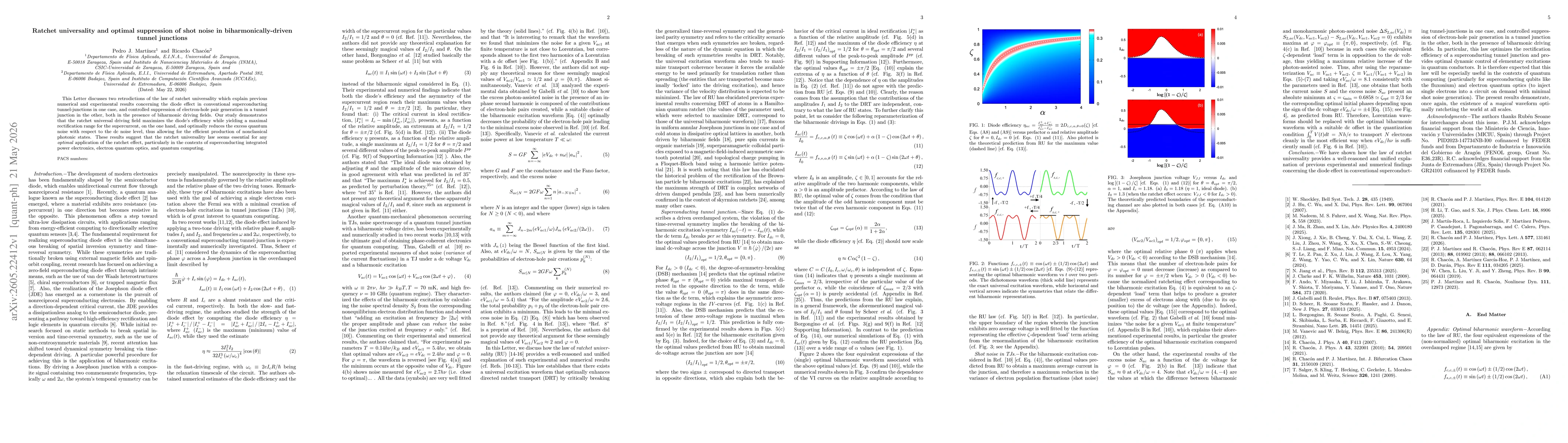 Thumbnail for Ratchet Universality and optimal suppression of shot noise in biharmonically-driven tunnel junctions