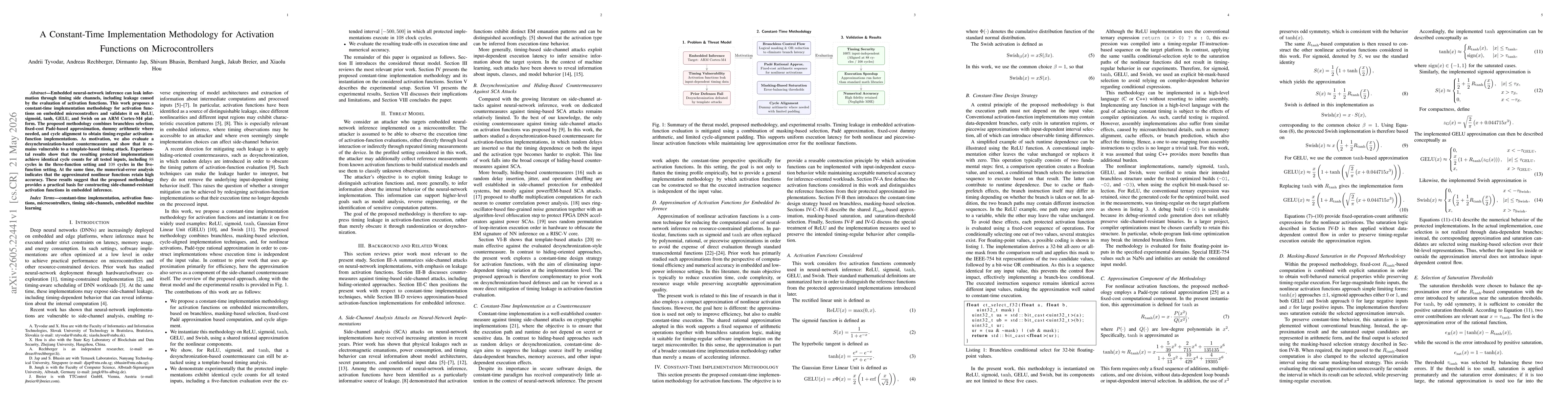 Thumbnail for A Constant-Time Implementation Methodology for Activation Functions on Microcontrollers