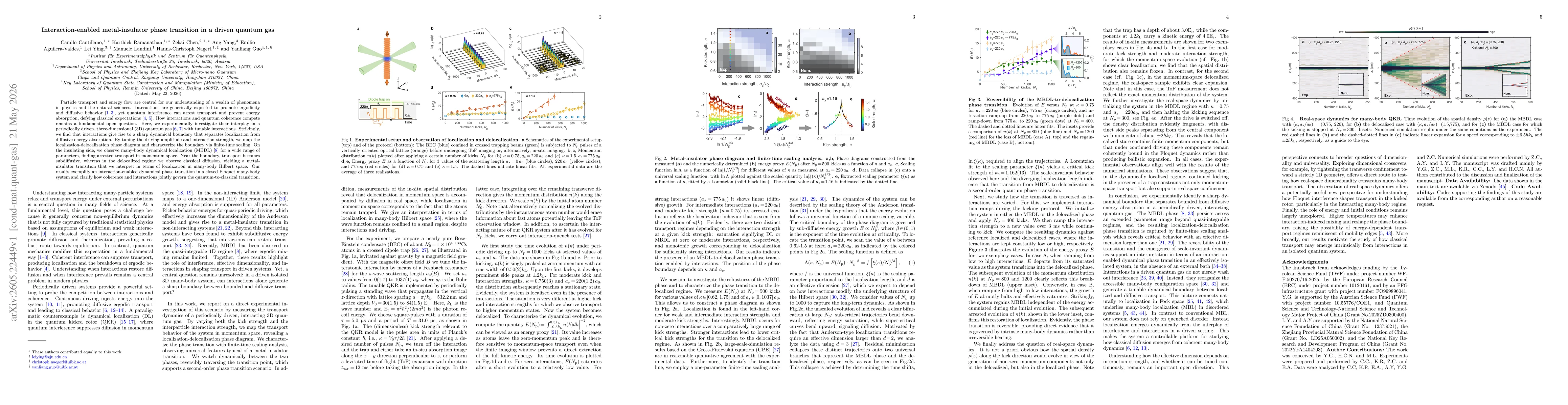 Thumbnail for Interaction-enabled metal-insulator phase transition in a driven quantum gas