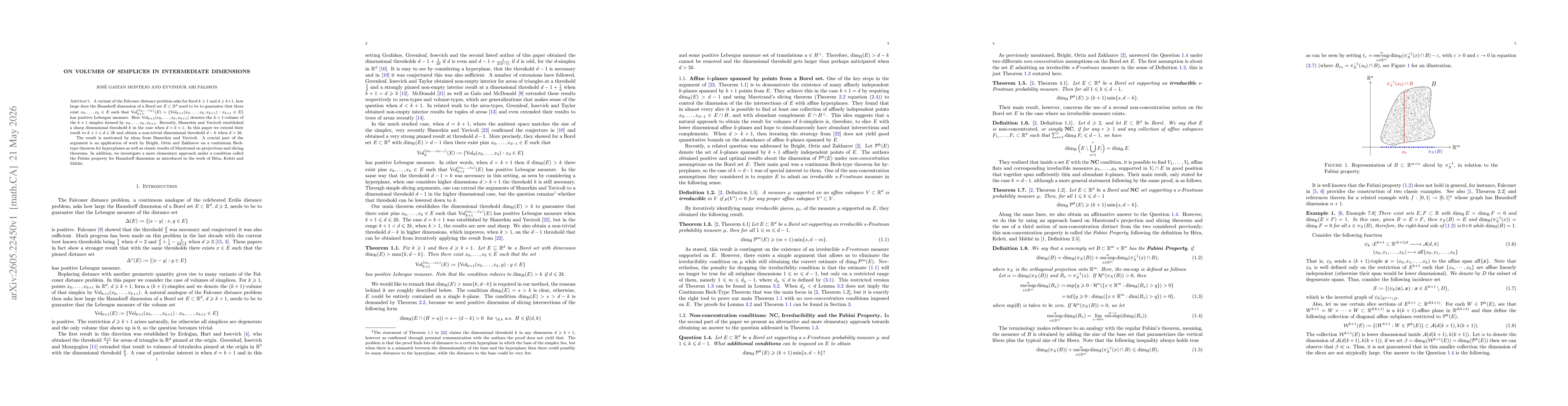 Thumbnail for On volumes of simplices in intermediate dimensions