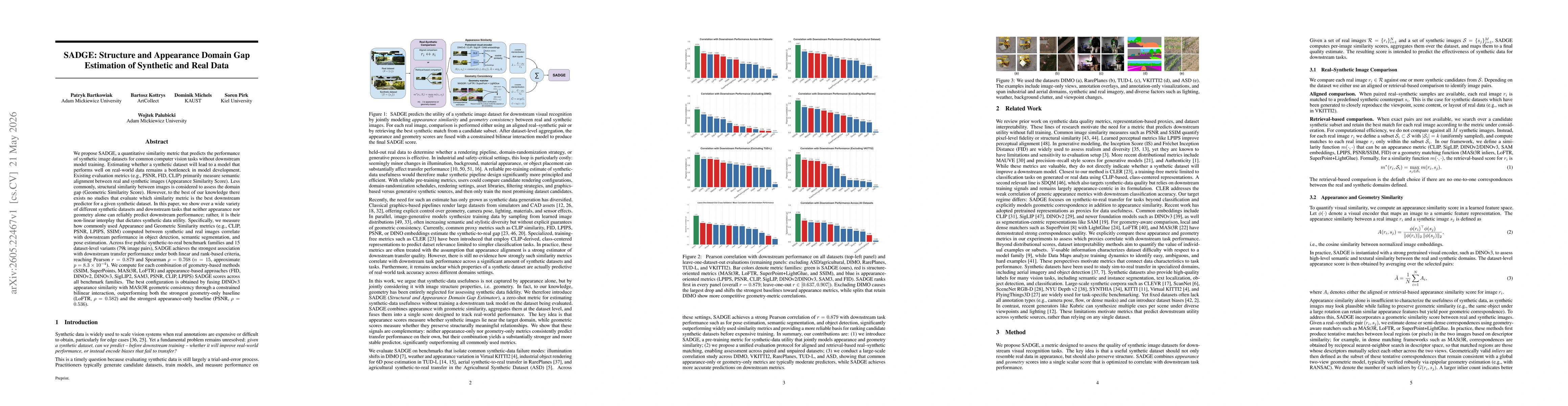 Thumbnail for SADGE: Structure and Appearance Domain Gap Estimation of Synthetic and Real Data