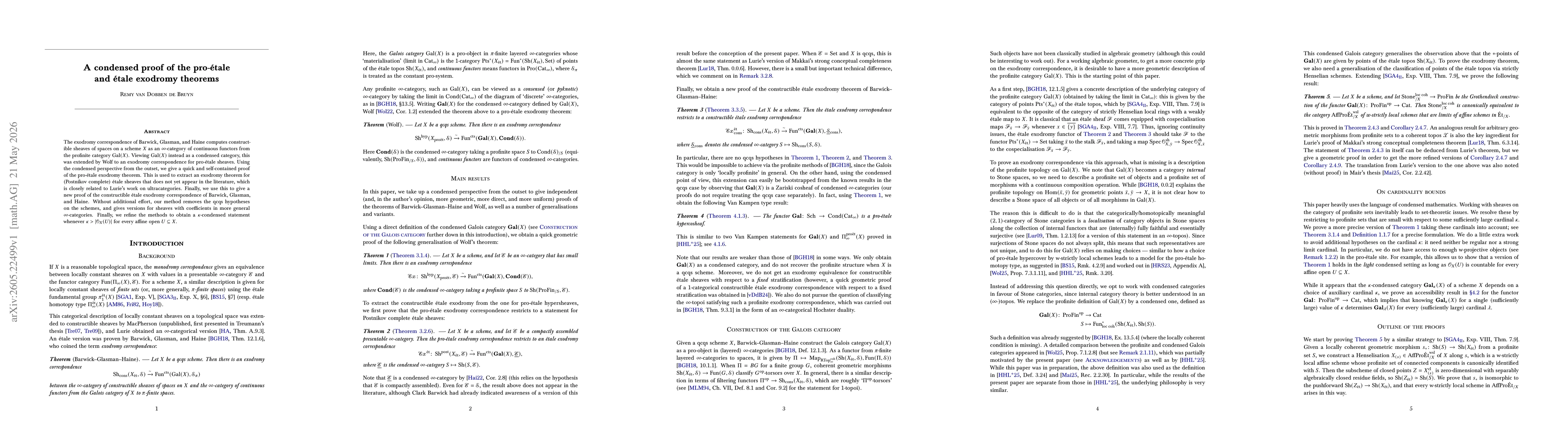 Thumbnail for A condensed proof of the pro-étale and étale exodromy theorems