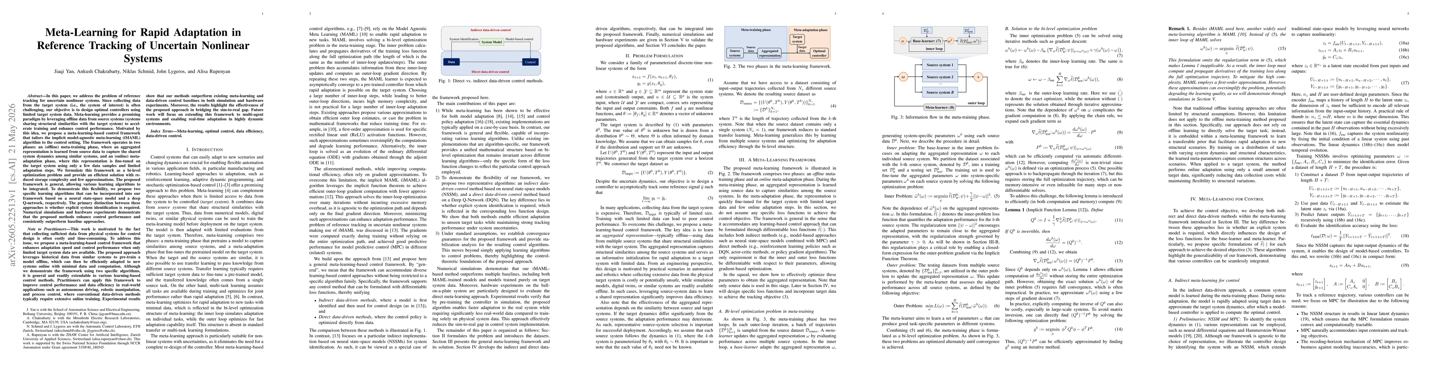 Thumbnail for Meta-Learning for Rapid Adaptation in Reference Tracking of Uncertain Nonlinear Systems