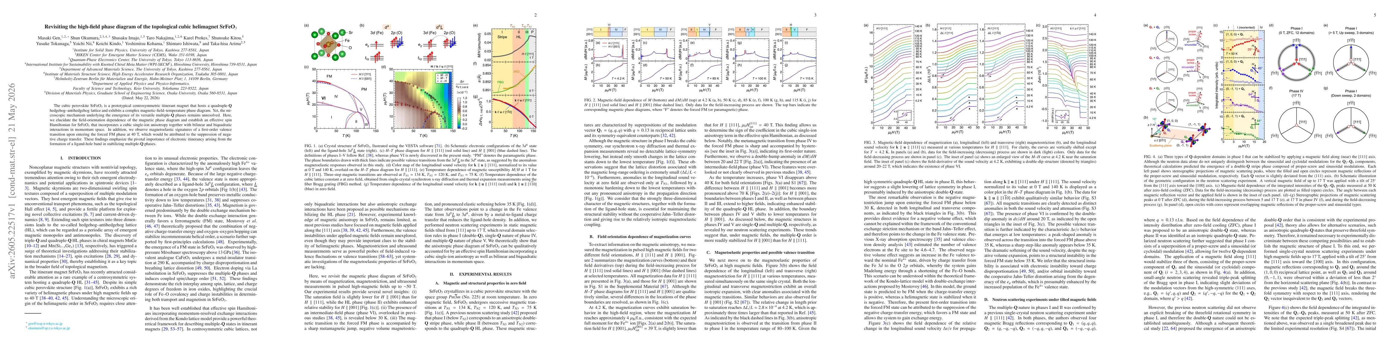 Thumbnail for Revisiting the high-field phase diagram of the topological cubic helimagnet SrFeO$_{3}$