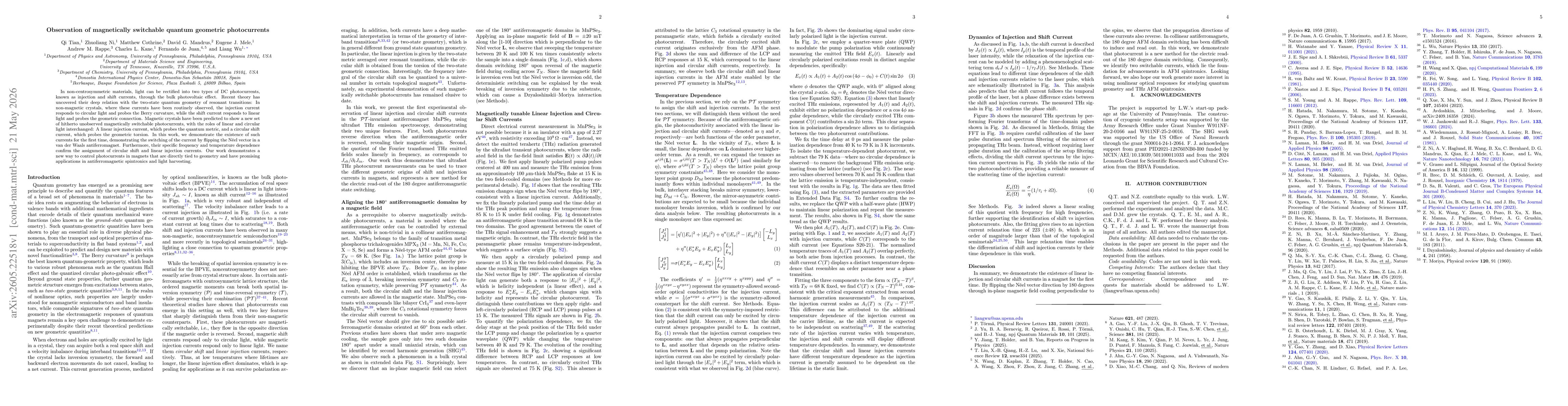 Thumbnail for Observation of magnetically switchable quantum geometric photocurrents