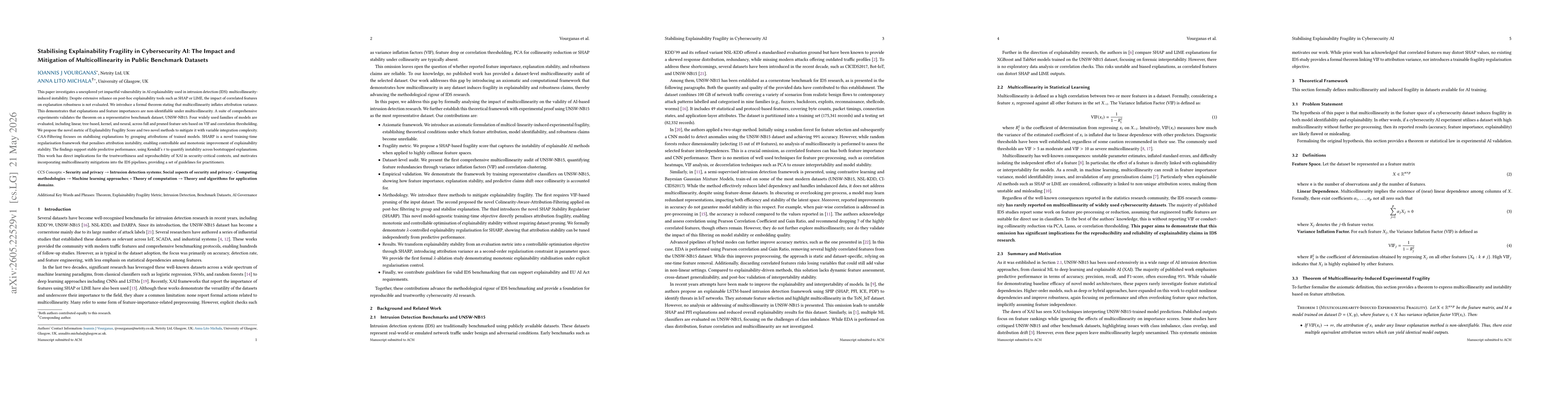 Thumbnail for Stabilising Explainability Fragility in Cybersecurity AI: The Impact and Mitigation of Multicollinearity in Public Benchmark Datasets
