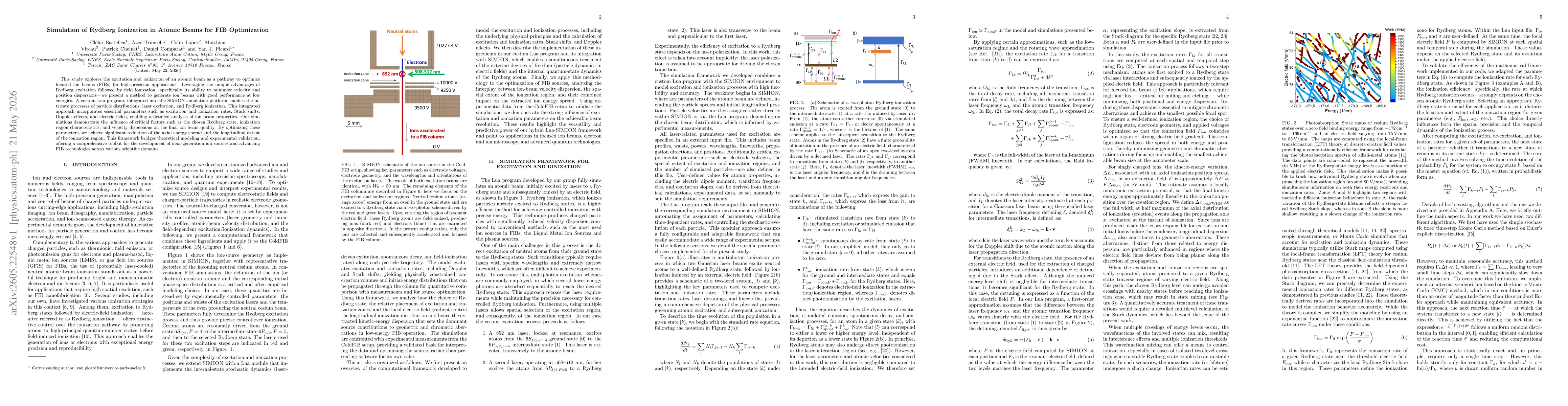 Thumbnail for Simulation of Rydberg Ionization in Atomic Beams for FIB Optimization