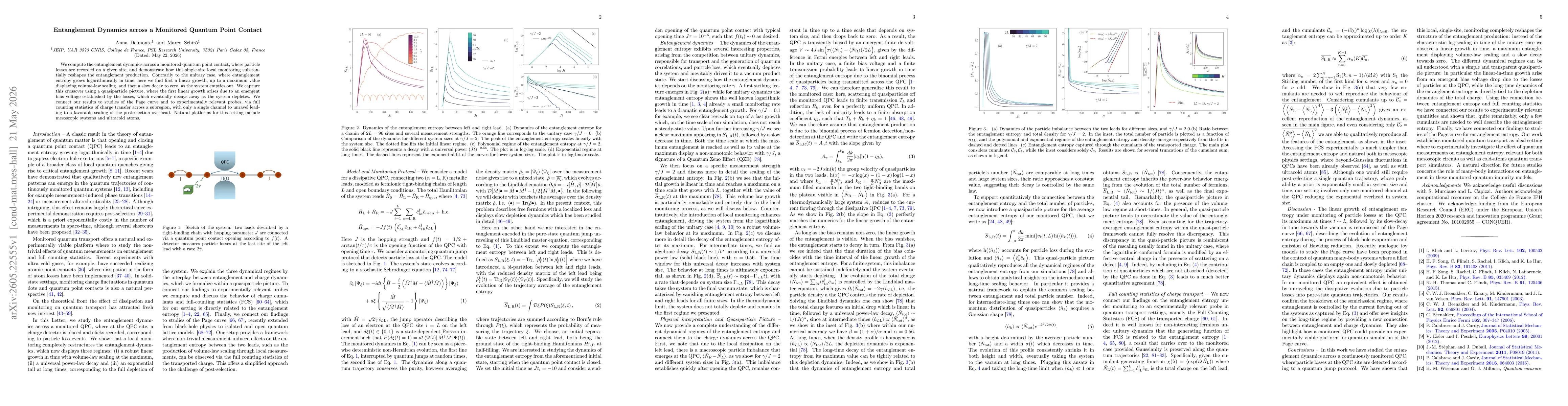 Thumbnail for Entanglement Dynamics across a Monitored Quantum Point Contact