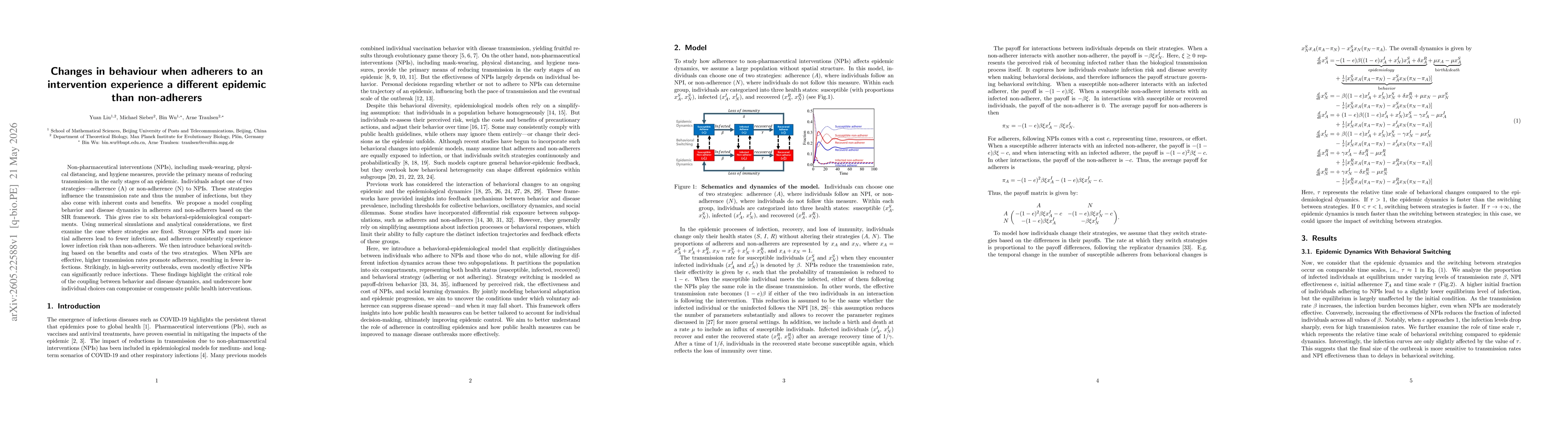 Thumbnail for Changes in behaviour when adherers to an intervention experience a different epidemic than non-adherers