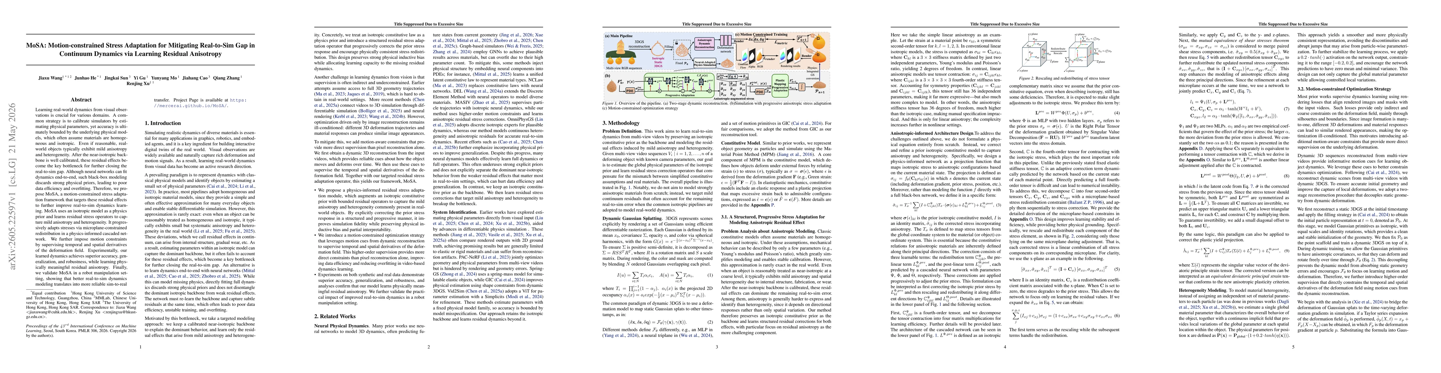Thumbnail for MoSA: Motion-constrained Stress Adaptation for Mitigating Real-to-Sim Gap in Continuum Dynamics via Learning Residual Anisotropy