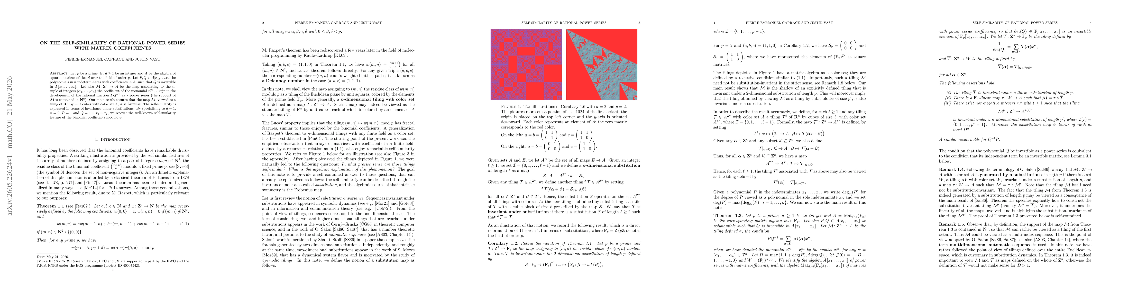 Thumbnail for On the self-similarity of rational power series with matrix coefficients