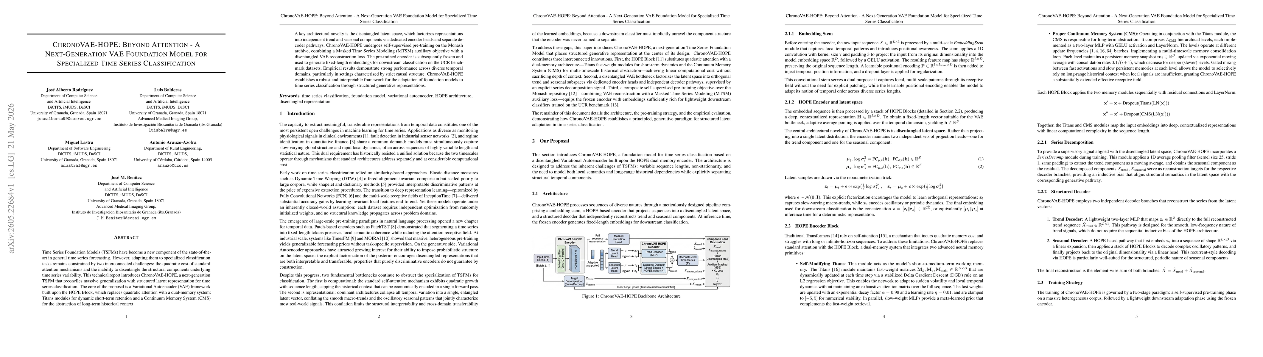 Thumbnail for ChronoVAE-HOPE: Beyond Attention -- A Next-Generation VAE Foundation Model for Specialized Time Series Classification