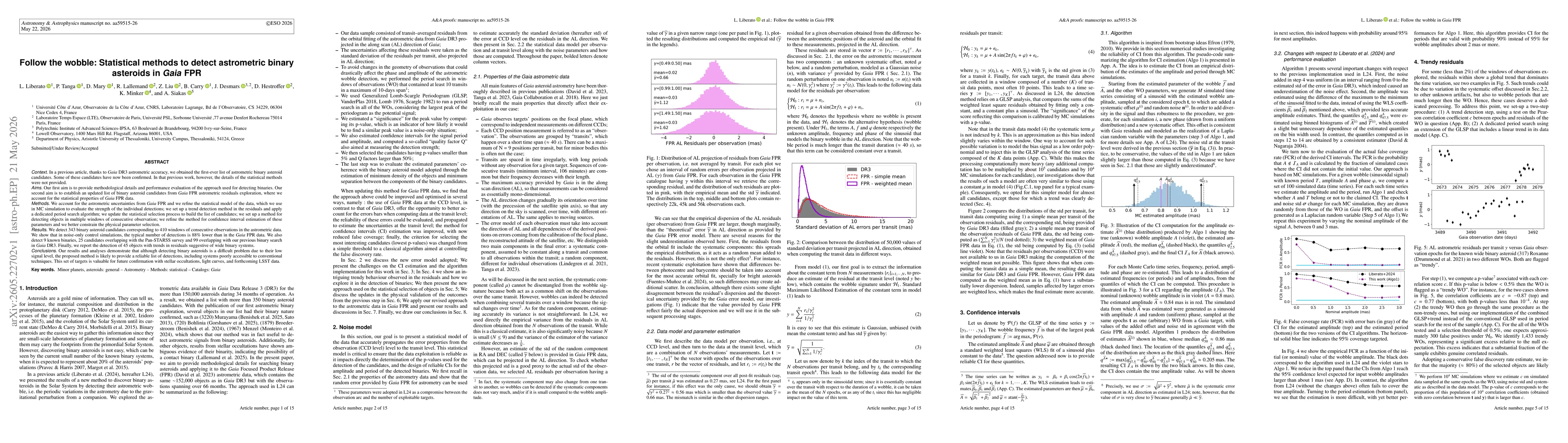 Thumbnail for Follow the wobble: Statistical methods to detect astrometric binary asteroids in Gaia FPR