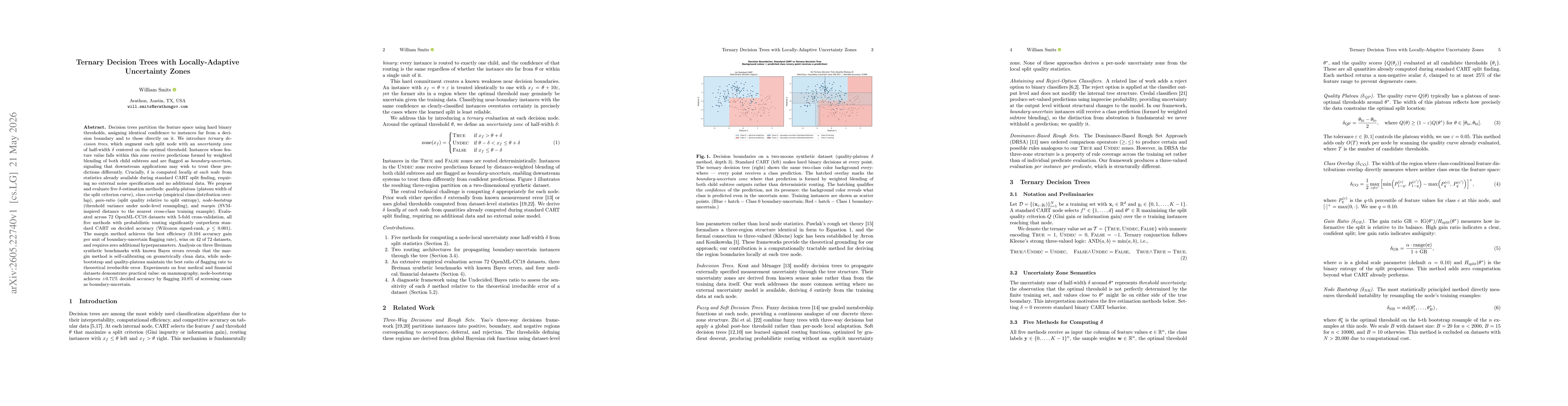 Thumbnail for Ternary Decision Trees with Locally-Adaptive Uncertainty Zones
