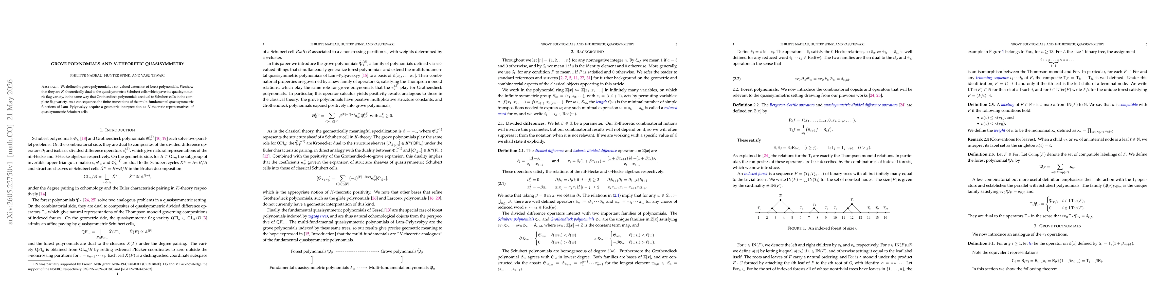 Thumbnail for Grove polynomials and $K$-theoretic quasisymmetry