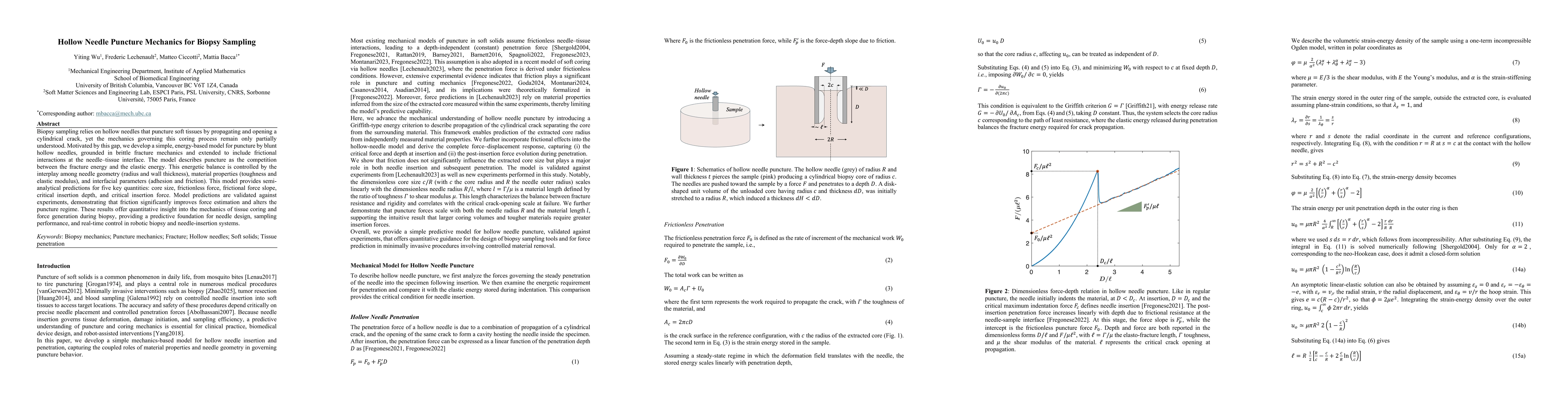 Thumbnail for Hollow Needle Puncture Mechanics for Biopsy Sampling