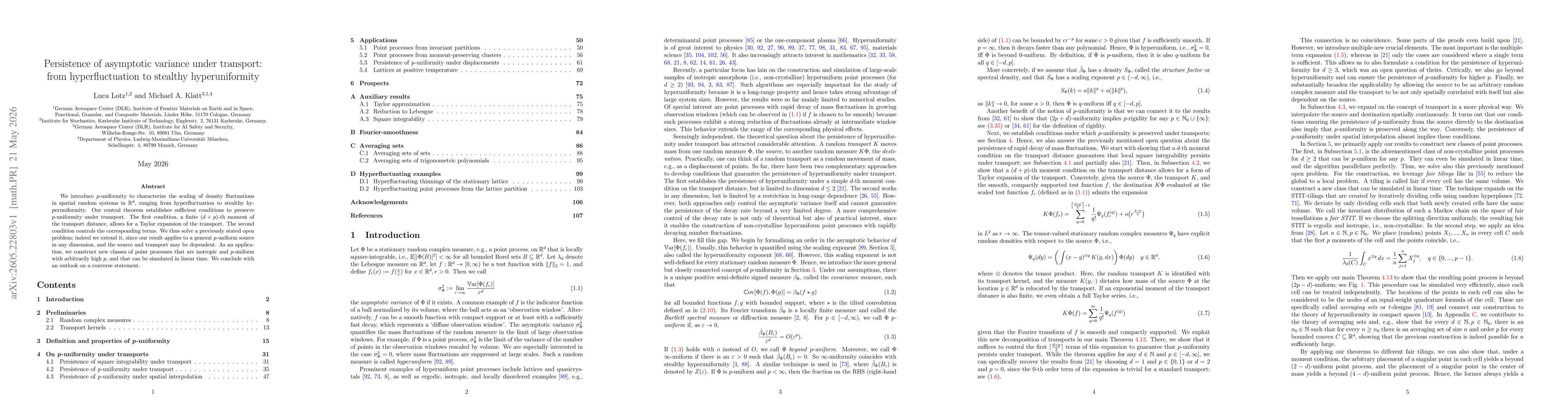Thumbnail for Persistence of asymptotic variance under transport: from hyperfluctuation to stealthy hyperuniformity
