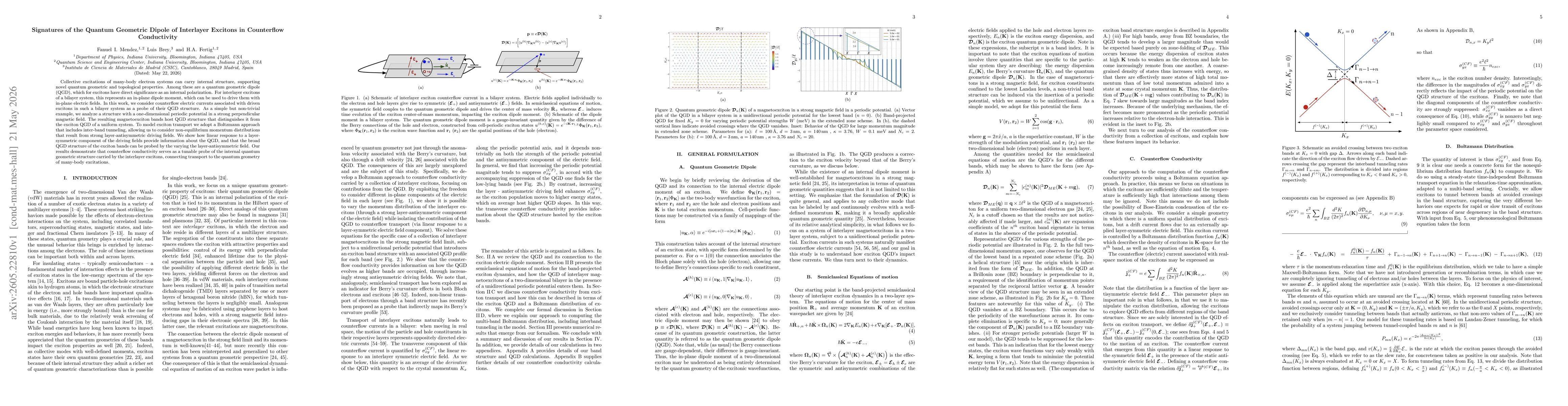 Thumbnail for Signatures of the Quantum Geometric Dipole of Interlayer Excitons in Counterflow Conductivity