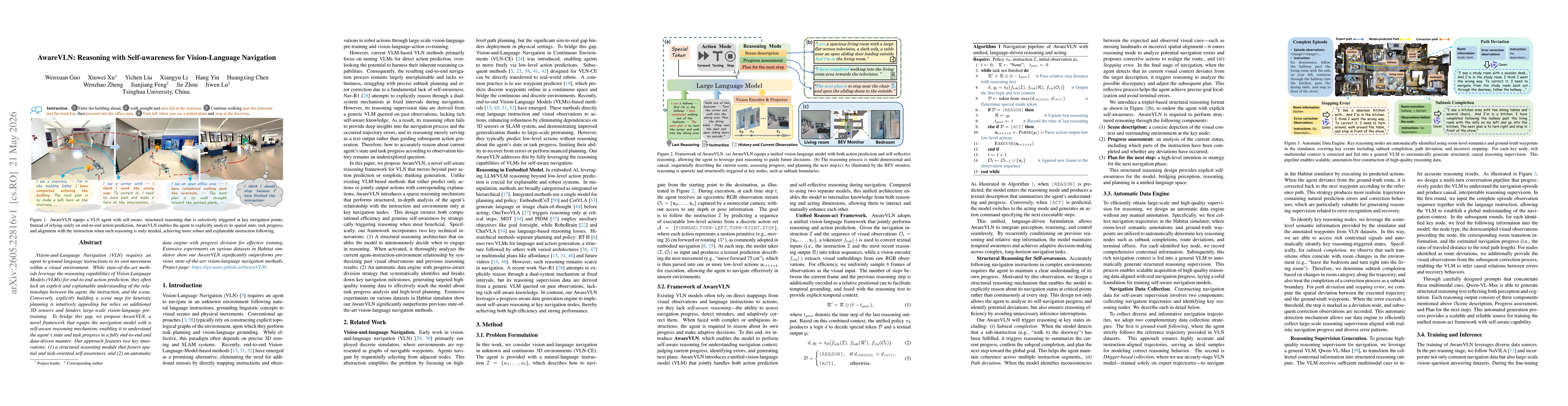 Thumbnail for AwareVLN: Reasoning with Self-awareness for Vision-Language Navigation