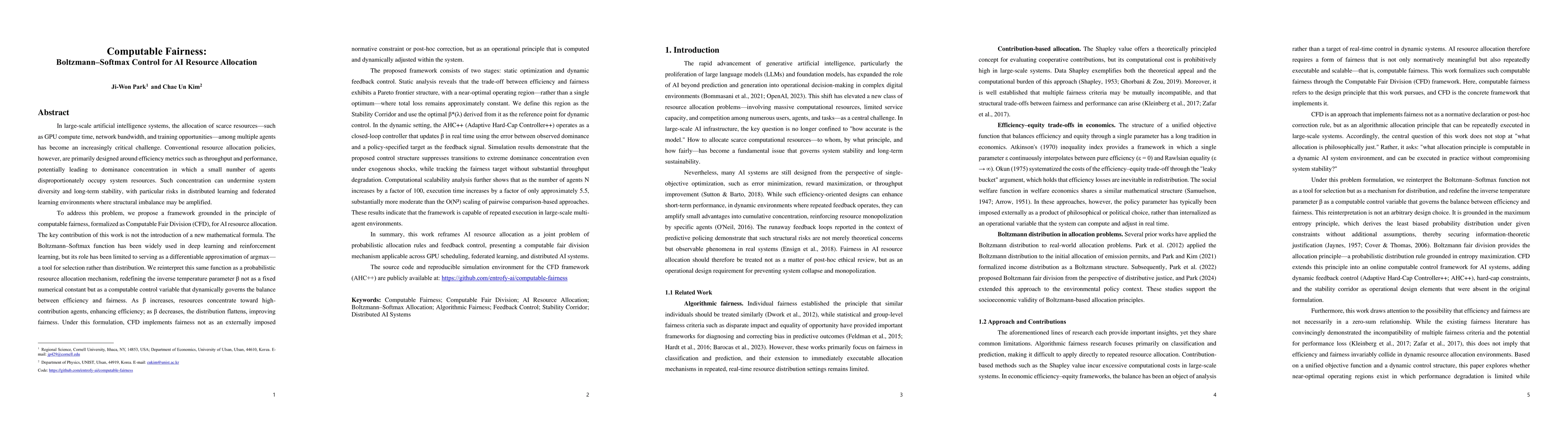 Thumbnail for Computable Fairness: Boltzmann-Softmax Control for AI Resource Allocation