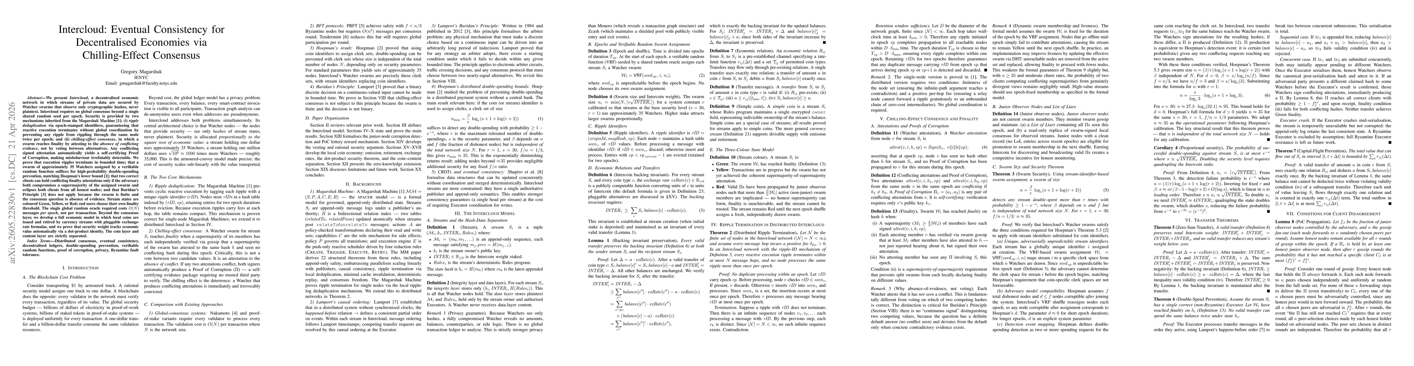 Thumbnail for Intercloud: Eventual Consistency for Decentralised Economies via Chilling-Effect Consensus