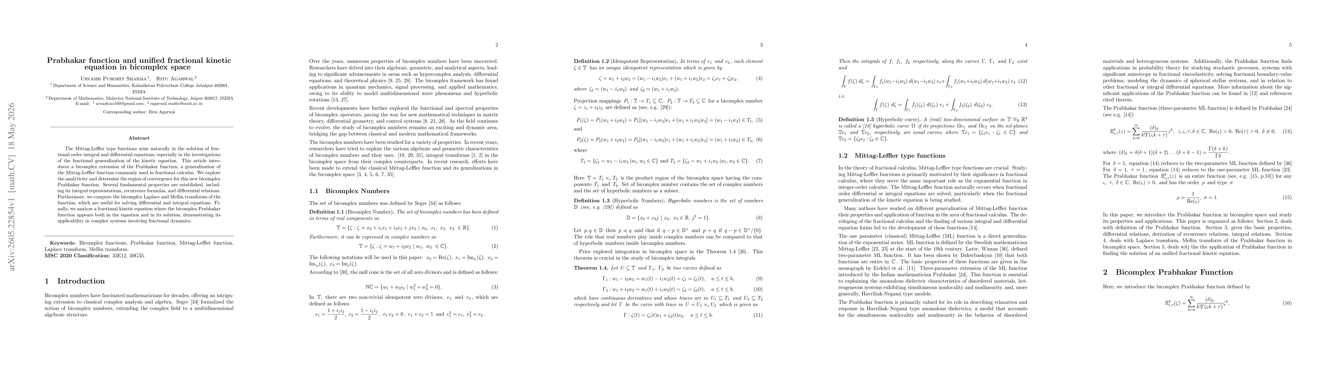 Thumbnail for Prabhakar function and unified fractional kinetic equation in bicomplex space