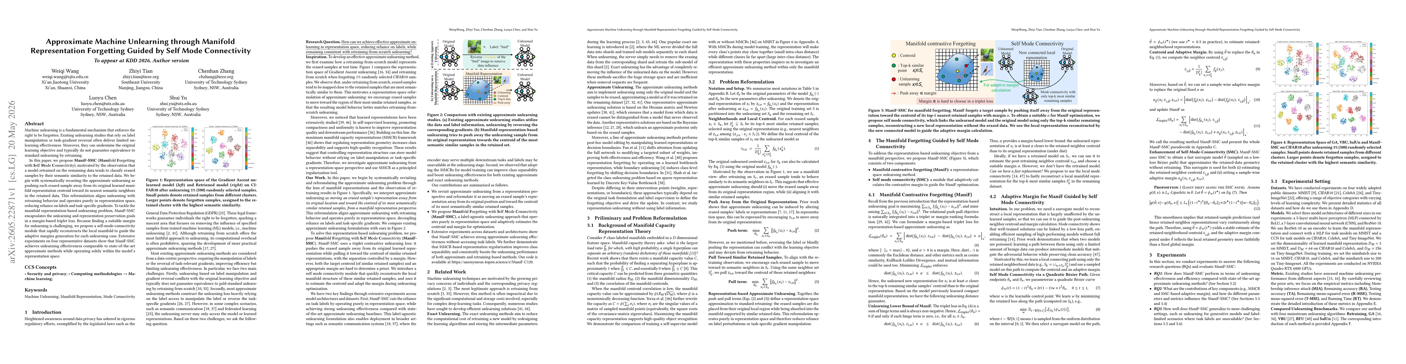 Thumbnail for Approximate Machine Unlearning through Manifold Representation Forgetting Guided by Self Mode Connectivity