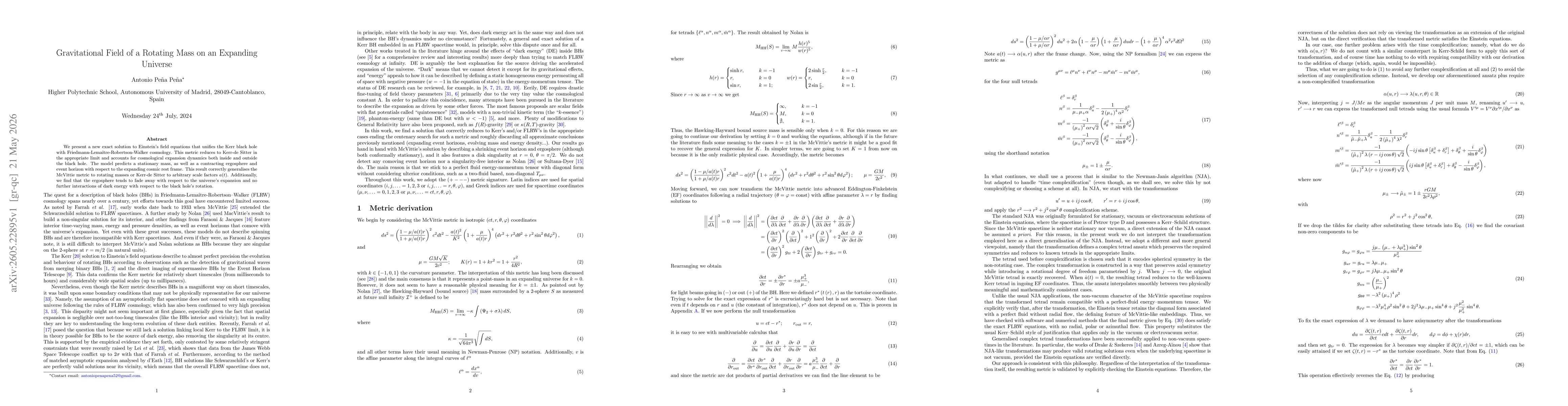 Thumbnail for Gravitational Field of a Rotating Mass on an Expanding Universe