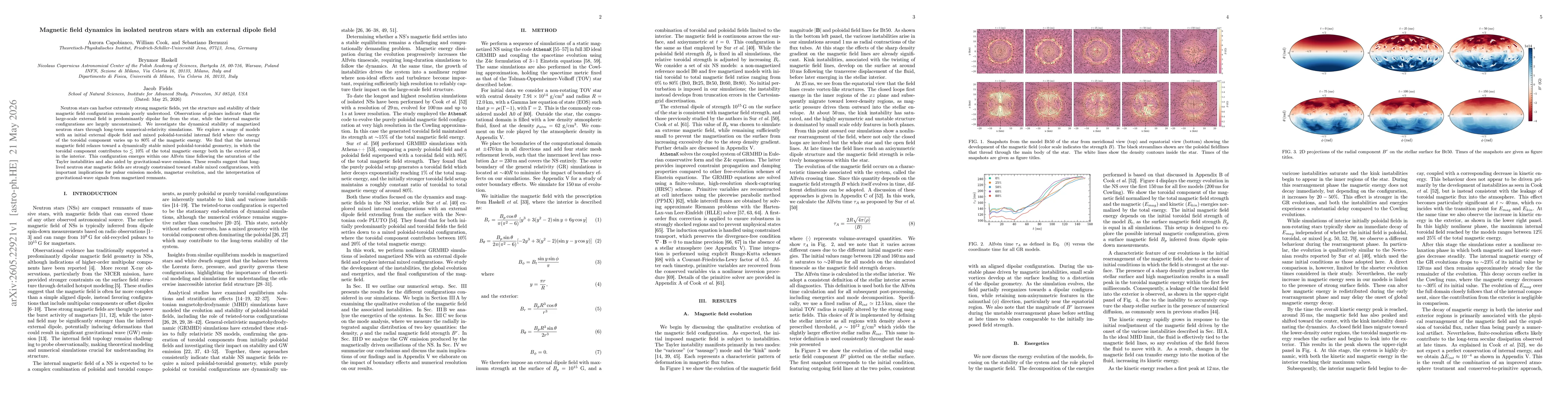 Thumbnail for Magnetic field dynamics in isolated neutron stars with an external dipole field