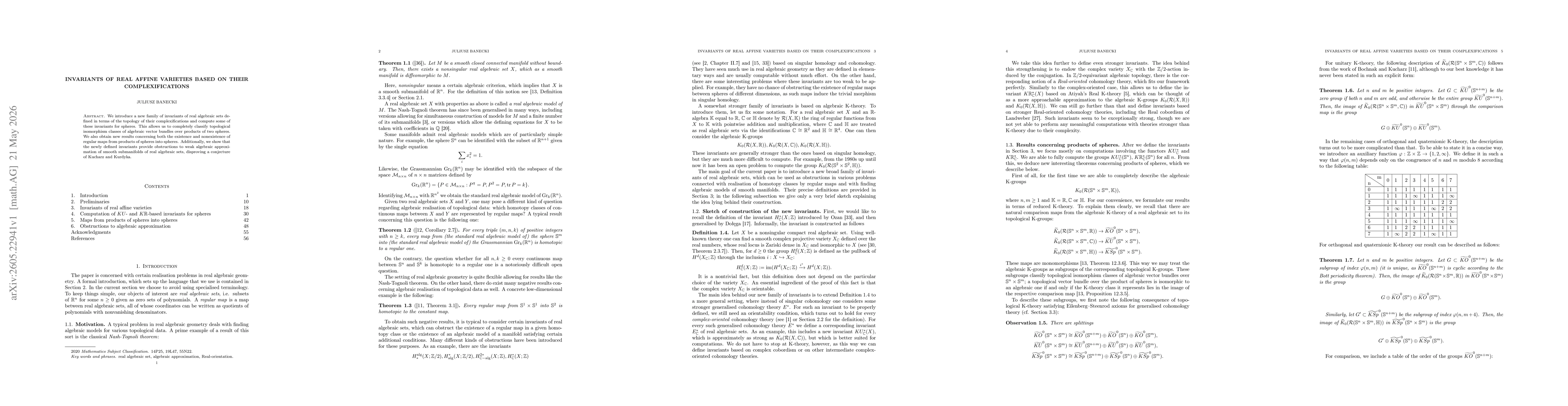 Thumbnail for Invariants of real affine varieties based on their complexifications
