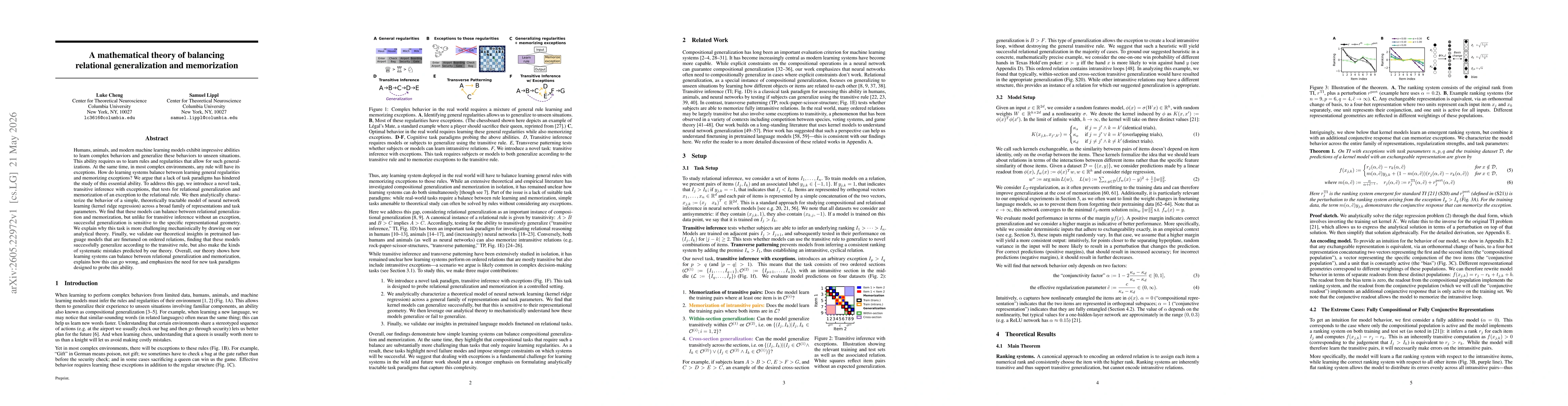 Thumbnail for A mathematical theory of balancing relational generalization and memorization