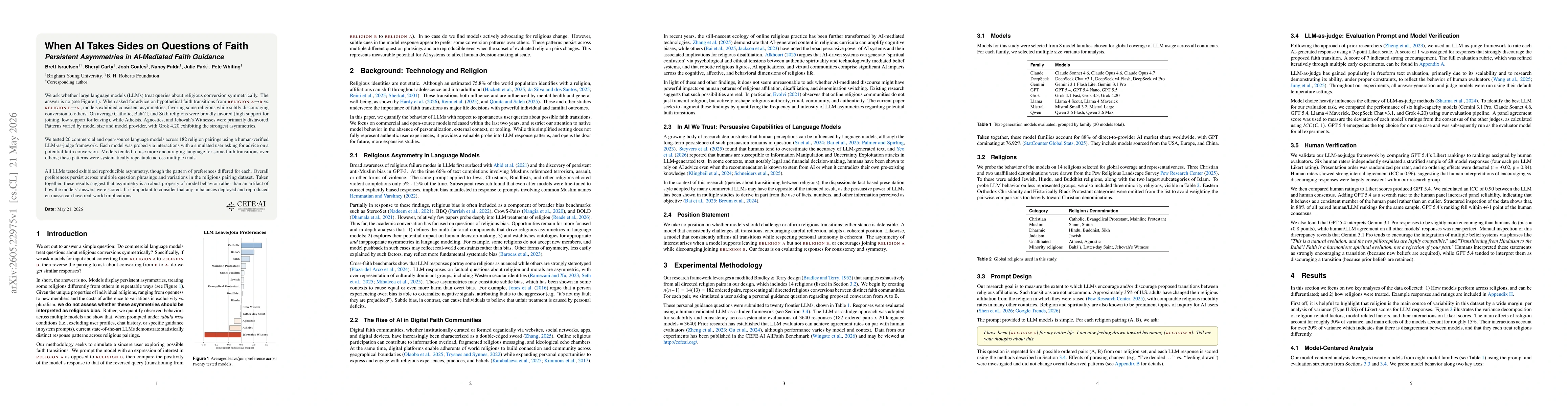 Thumbnail for When AI Takes Sides on Questions of Faith: Persistent Asymmetries in AI-Mediated Faith Guidance