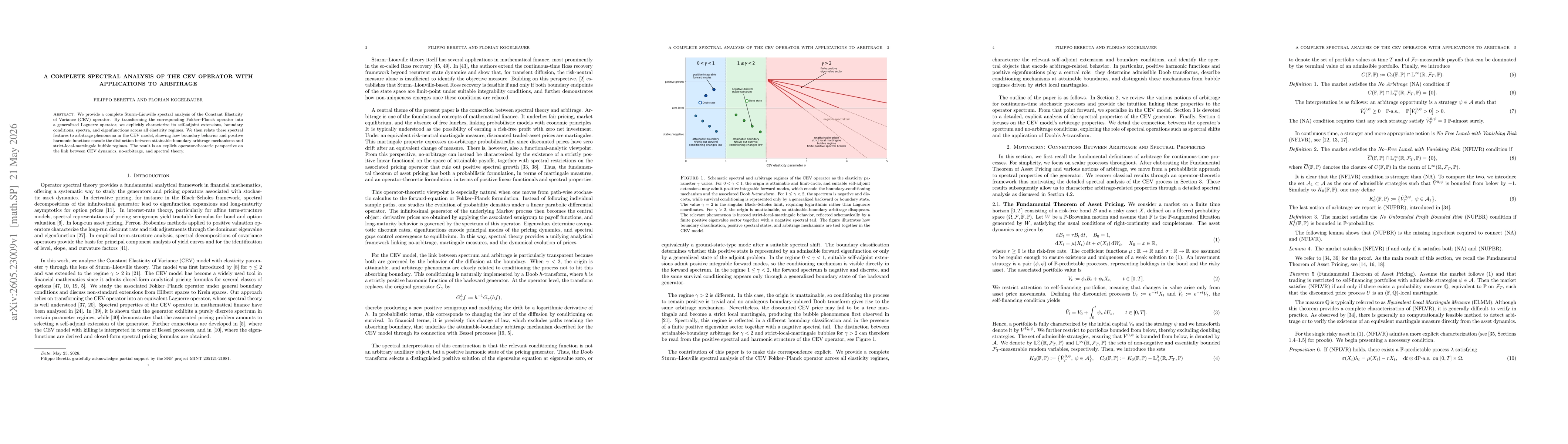 Thumbnail for A Complete Spectral Analysis of the CEV Operator with Applications to Arbitrage