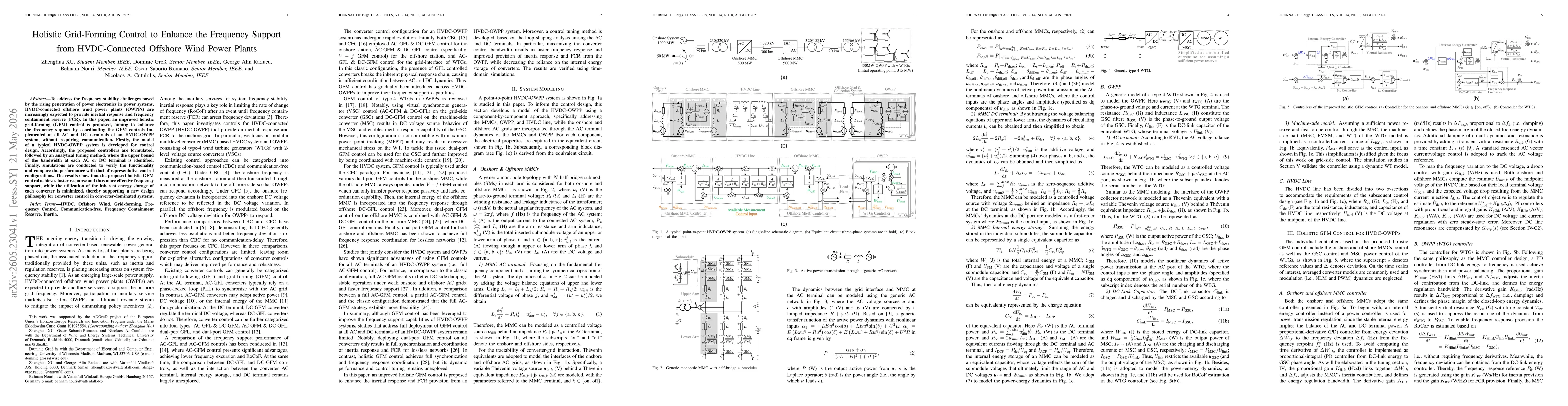 Thumbnail for Holistic Grid-Forming Control to Enhance the Frequency Support from HVDC-Connected Offshore Wind Power Plants