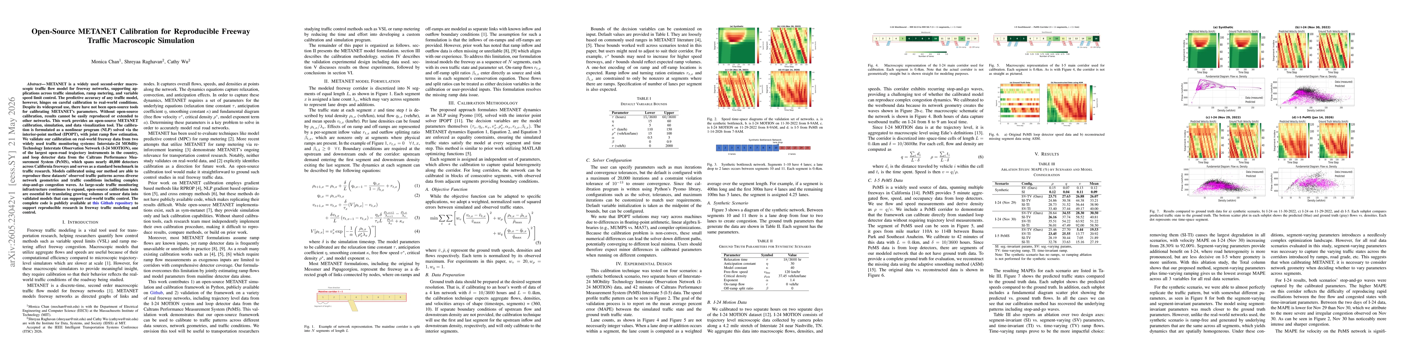 Thumbnail for Open-Source METANET Calibration for Reproducible Freeway Traffic Macroscopic Simulation