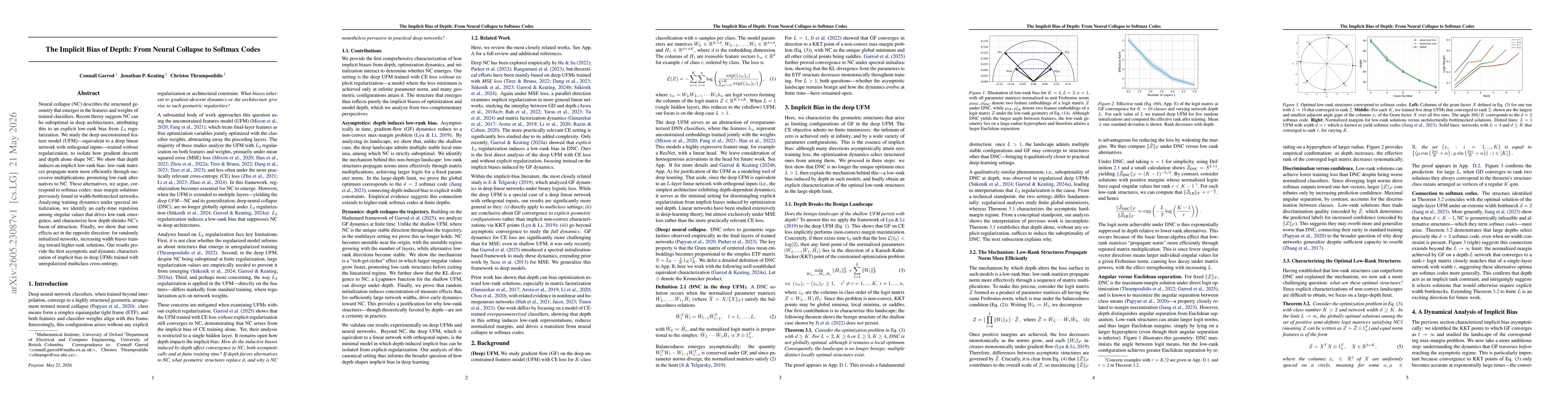 Thumbnail for The Implicit Bias of Depth: From Neural Collapse to Softmax Codes