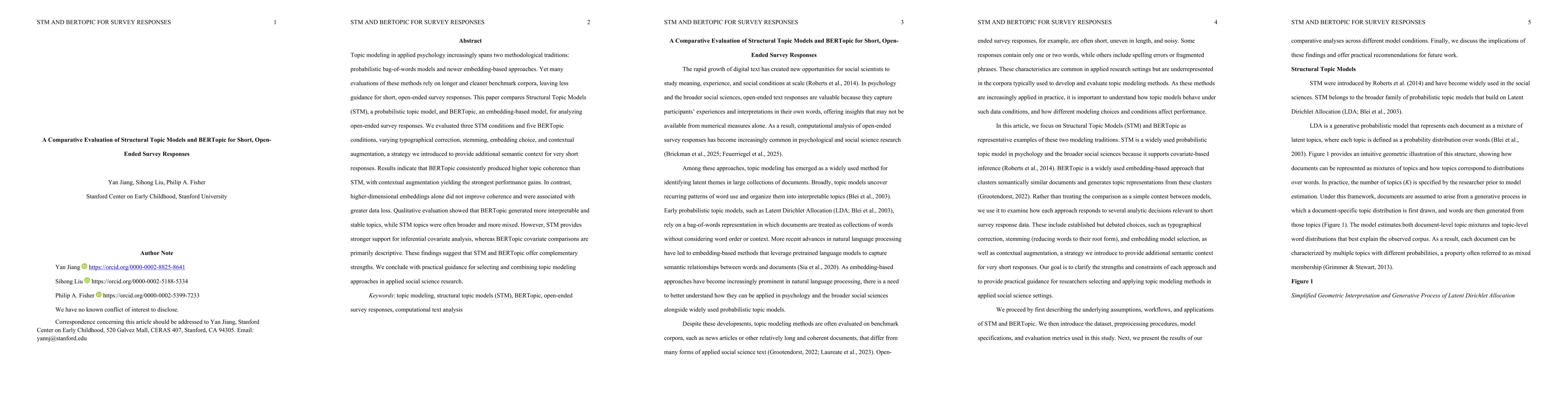 Thumbnail for A Comparative Evaluation of Structural Topic Models and BERTopic for Short, Open-Ended Survey Responses