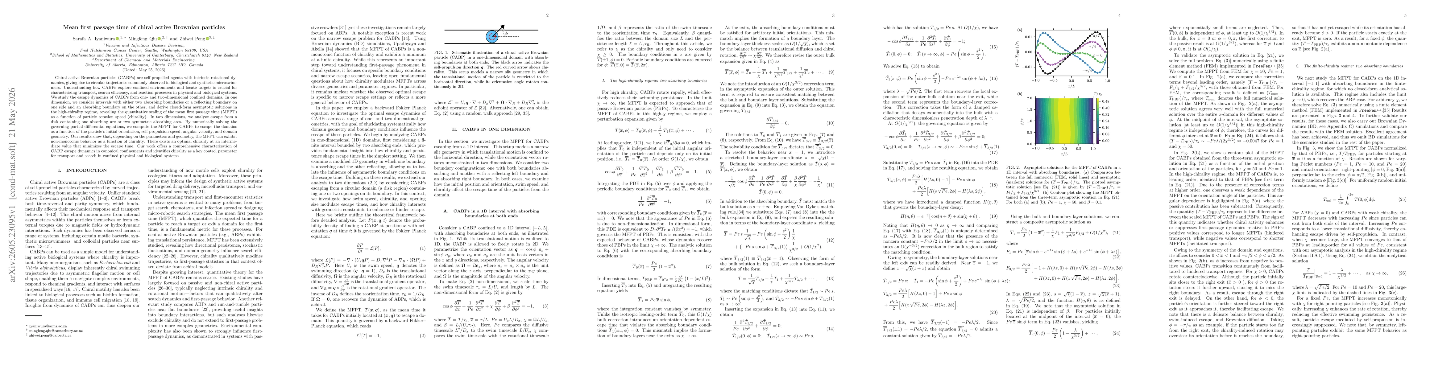 Thumbnail for Mean first passage time of chiral active Brownian particles